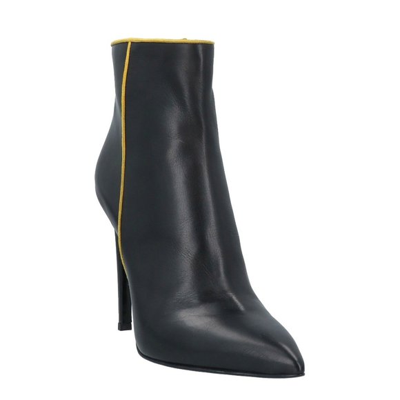 *HP* GIANNI MARRA Calfskin Black Ankle Boots Made in Italy - Picture 2 of 13